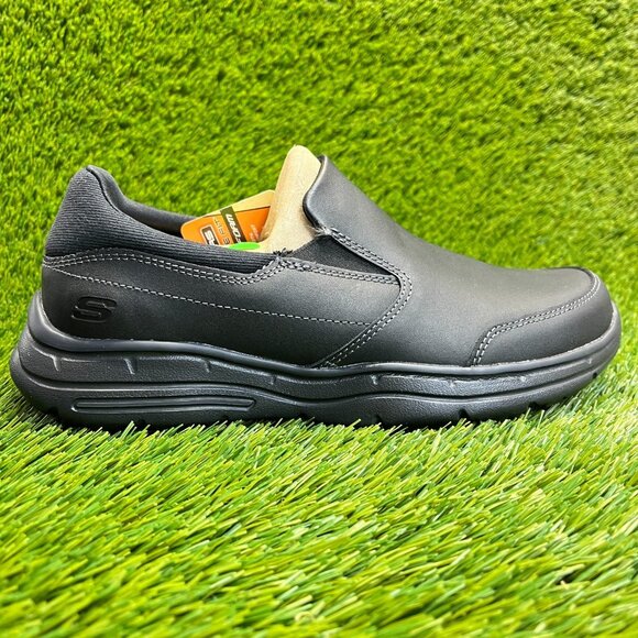 Skechers Glides Calculous Mens Size 7.5EEE Black Classic Leather Slip On Shoes main image 6